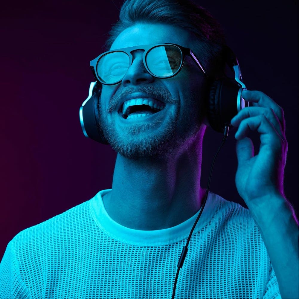 image of man with headphones